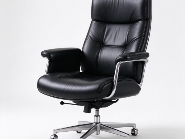 Modern Eames Soft Pad Leather Management Chair, Ergonomic Adjustable High Back Swivel Office Desk Chair for Manager Workspace Home Office